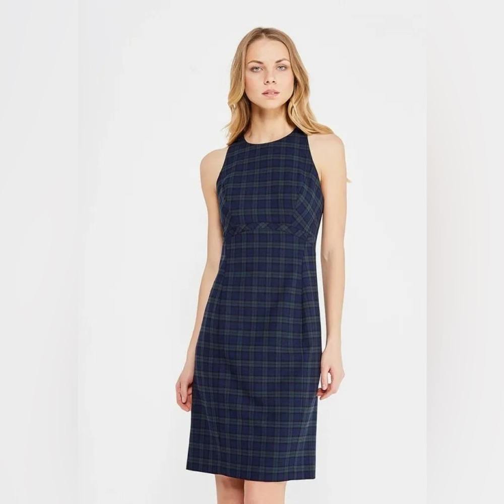 Banana Republic Size 2 Black Watch Plaid Tartan Dress